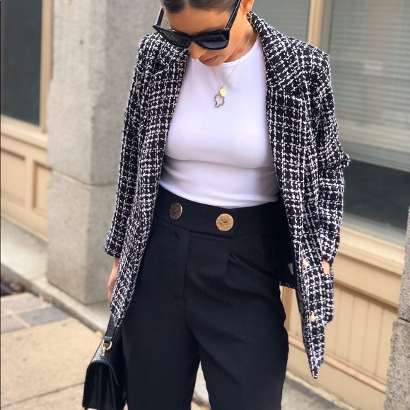 Honey Punch Tweed Blazer - Black & White - Picture 3 of 8